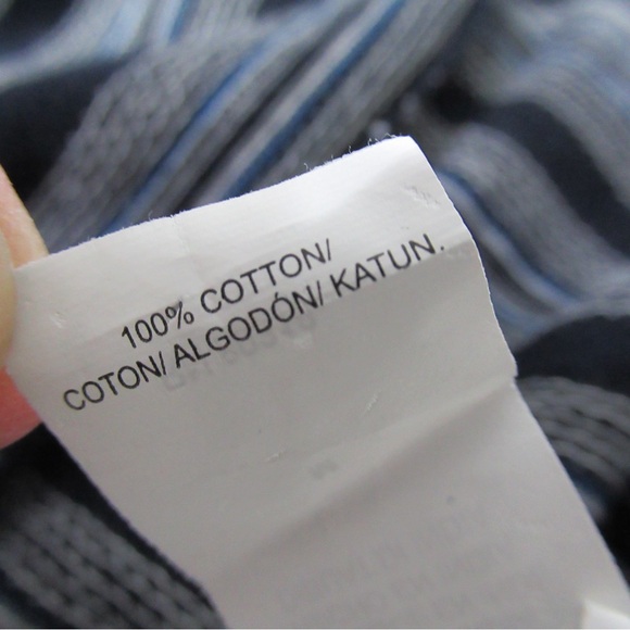 Lucky Brand Jacquard Blue Striped Casual Dress With Pockets Size Medium - Picture 6 of 13